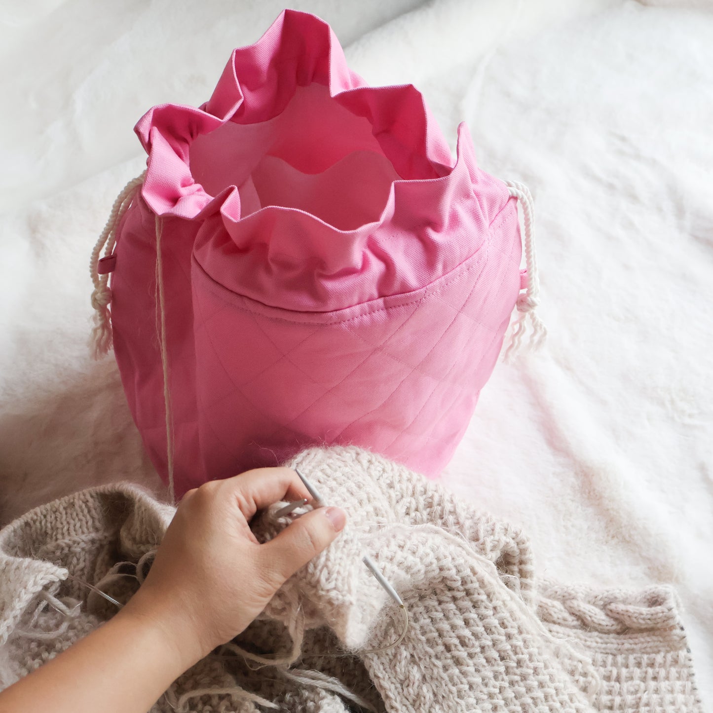 Flamingo Pink Large Project Bag