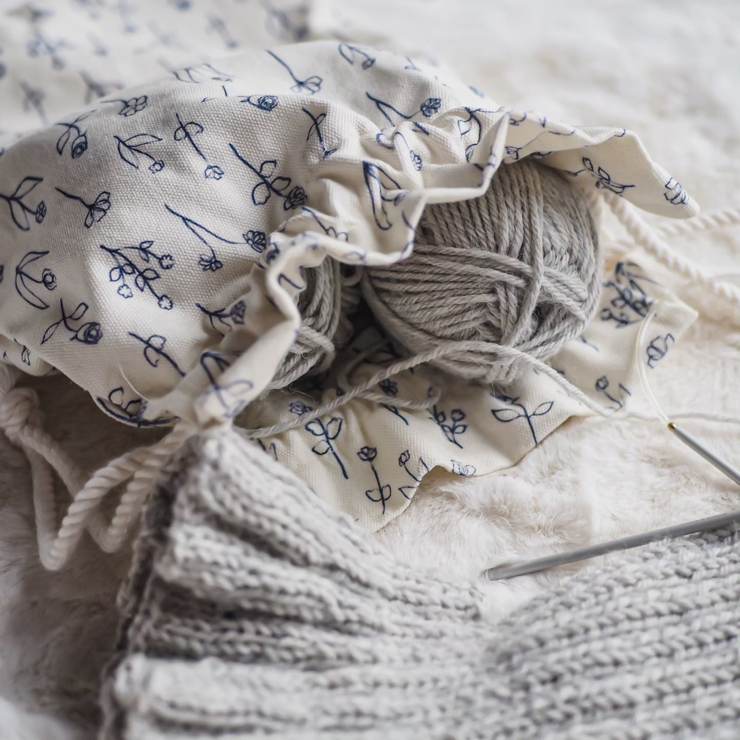 Flower Doodles Yarn Bag