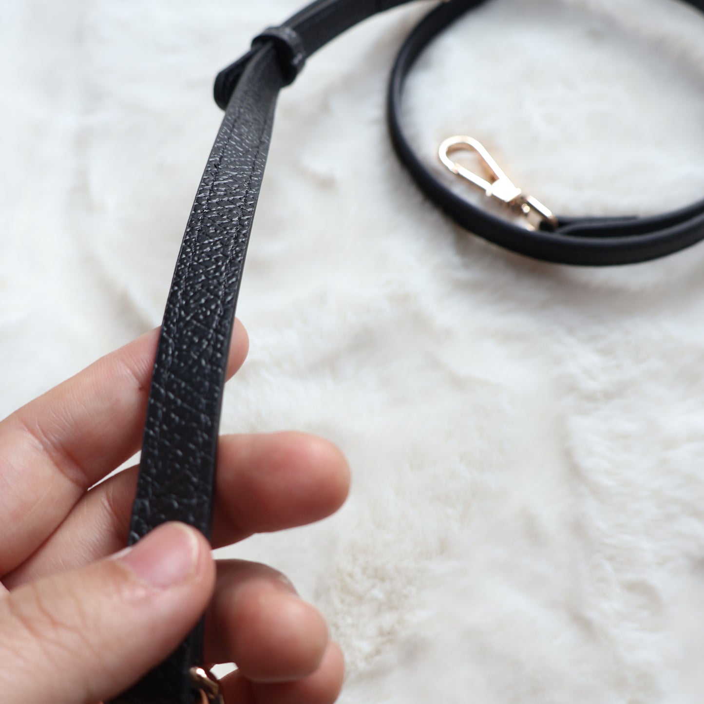 Leather Bag Strap (Black)