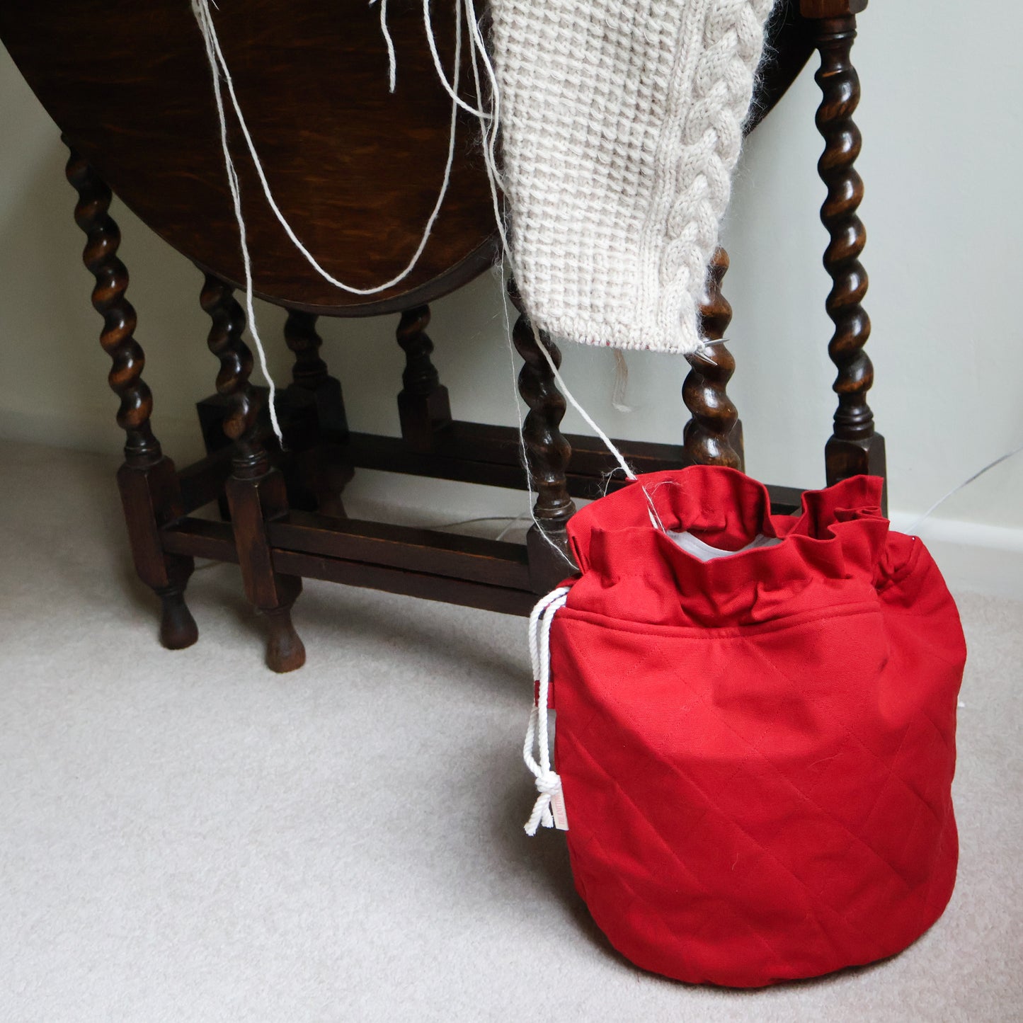 Ruby Red Large Project Bag (XMAS LIGHTS COLLECTION)