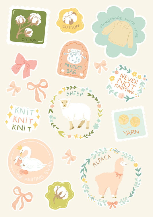 Sticker Set: Pastel Knits